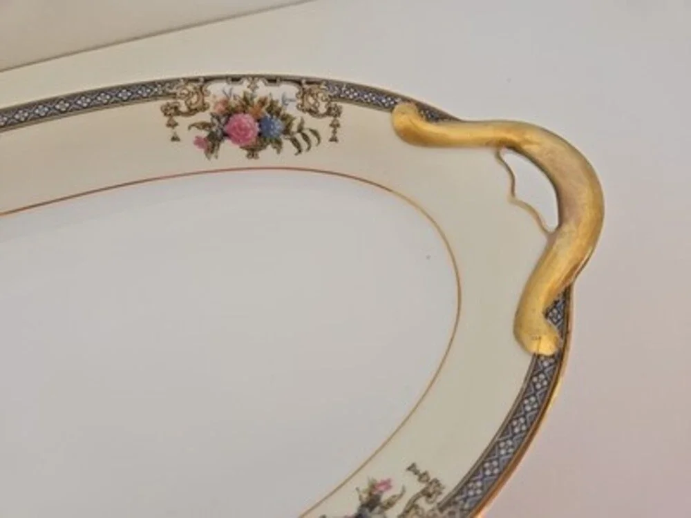 Serving Dishes - Noritake Grasmere Serving Platter Celery And Bowl